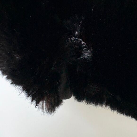 VINTAGE REAL Rabbit Fur Women’s Capelet and Muff Set Black - Picture 10 of 10